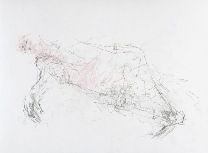 Abstract nude drawing of a person named Wolfgang by artist Denny Brückner.